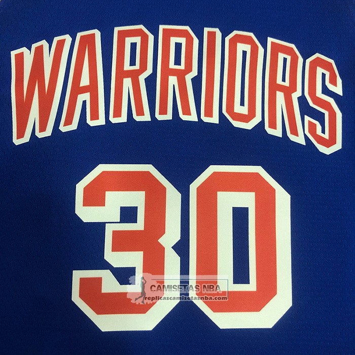 Camiseta Golden State Warriors Stephen Curry NO 30 75th Anniversary Azul